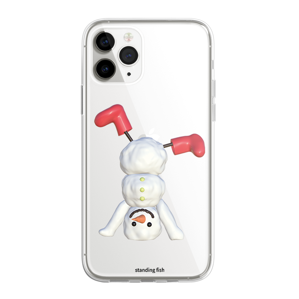 excited snowman phone case_ jell hard