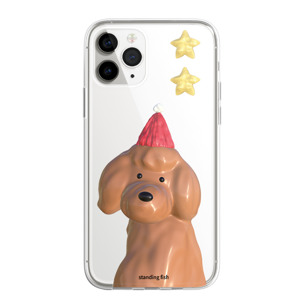 winter poodle phone case_ jell hard