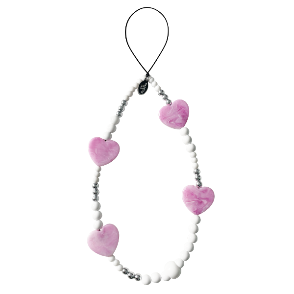 cherry pink heart phone strap H1