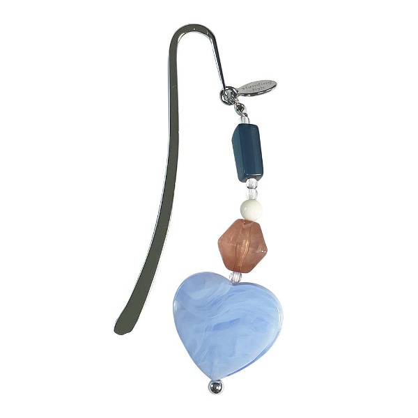 [Gift wrapping] sky blue big heart bookmark